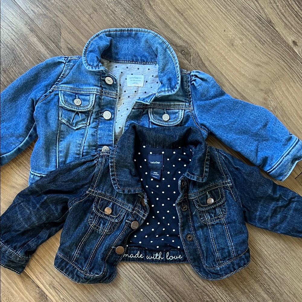GAP 6-12M Baby Fall Jean Jackets - light and dark blue